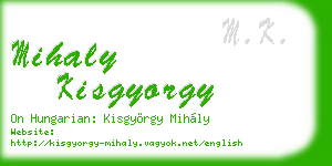 mihaly kisgyorgy business card
