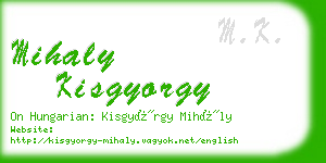 mihaly kisgyorgy business card
